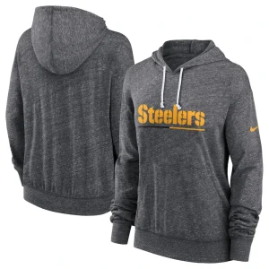 Pittsburgh steelers nike womens team spirit gym vintage lightweight hoodie top Heather charcoal