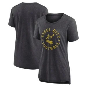 Pittsburgh steelers nike womens vintage graphic tri blend scoop neck t shirt Charcoal