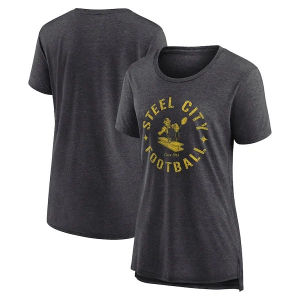 Pittsburgh steelers nike womens vintage graphic tri blend scoop neck t shirt Charcoal