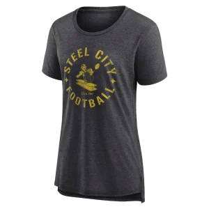 Pittsburgh steelers nike womens vintage graphic tri blend scoop neck t shirt Charcoal M