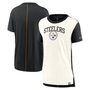 Pittsburgh steelers nike womens wordmark tri blend t shirt Creamblack