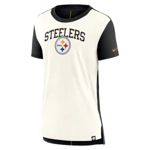 Pittsburgh steelers nike womens wordmark tri blend t shirt Creamblack S