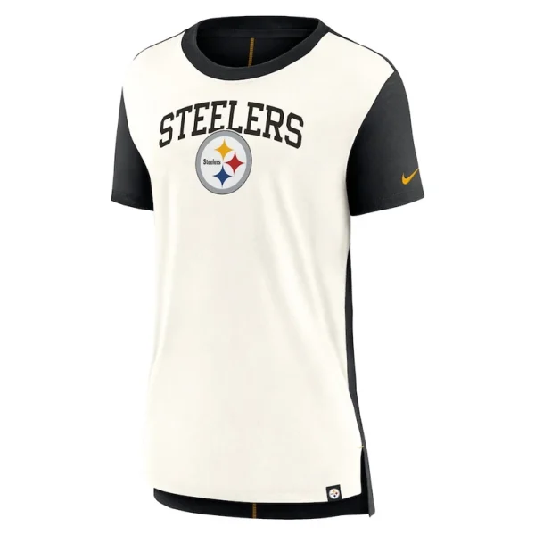 Pittsburgh steelers nike womens wordmark tri blend t shirt Creamblack S