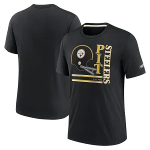 Pittsburgh steelers nike wordmark logo tri blend t shirt Black