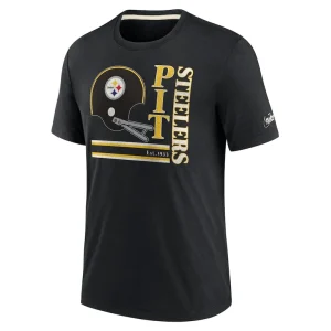 Pittsburgh steelers nike wordmark logo tri blend t shirt Black M