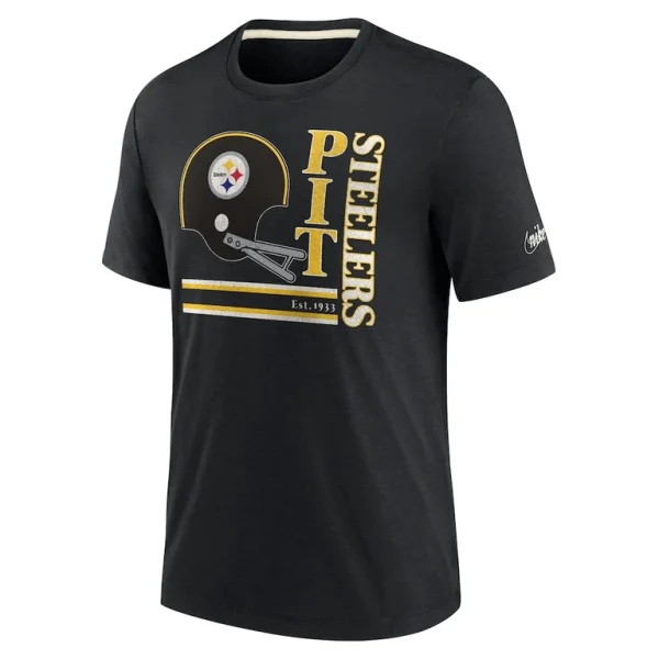 Pittsburgh steelers nike wordmark logo tri blend t shirt Black M