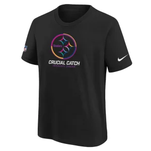 Pittsburgh steelers nike youth 2024 nfl crucial catch t shirt Black Yth M