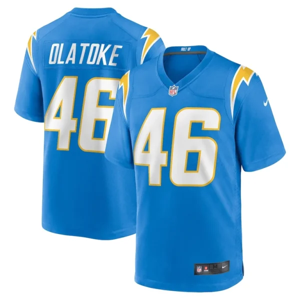 Praise olatoke los angeles chargers nike team game jersey Powder blue