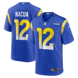 Puka nacua los angeles rams nike game player jersey Royal