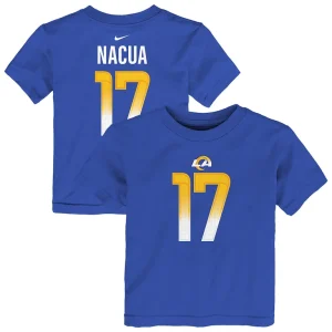 Puka nacua los angeles rams nike toddler player name number t shirt Royal