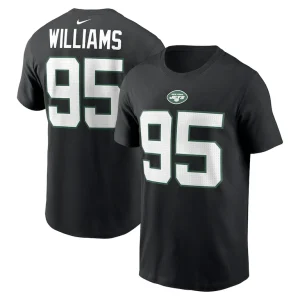 Quinnen williams new york jets nike player name number t shirt Black
