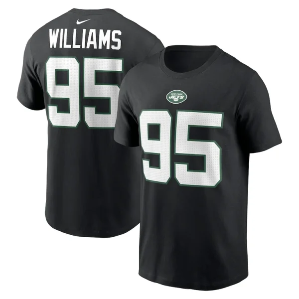Quinnen williams new york jets nike player name number t shirt Black