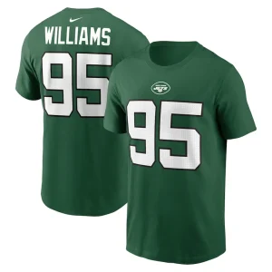 Quinnen williams new york jets nike player name number t shirt Green