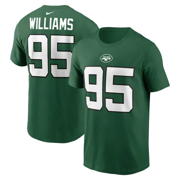 Quinnen williams new york jets nike player name number t shirt Green