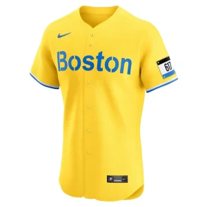 Rafael devers boston red sox nike city connect elite jersey Gold 44