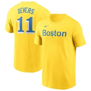 Rafael devers boston red sox nike city connect fuse name number t shirt Gold