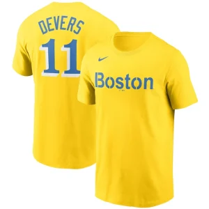 Rafael devers boston red sox nike city connect name number t shirt Gold