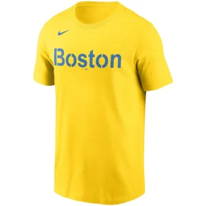 Rafael devers boston red sox nike city connect name number t shirt Gold M