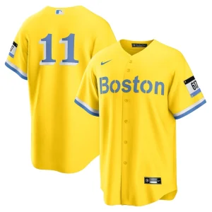 Rafael devers boston red sox nike city connect replica player jersey Goldlight blue