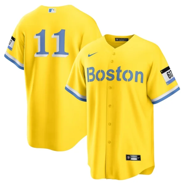 Rafael devers boston red sox nike city connect replica player jersey Goldlight blue