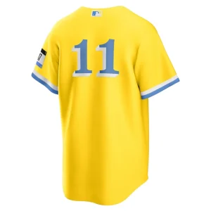 Rafael devers boston red sox nike city connect replica player jersey Goldlight blue L