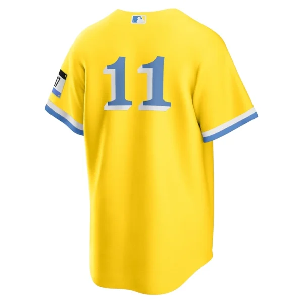 Rafael devers boston red sox nike city connect replica player jersey Goldlight blue L