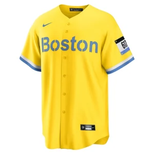 Rafael devers boston red sox nike city connect replica player jersey Goldlight blue M