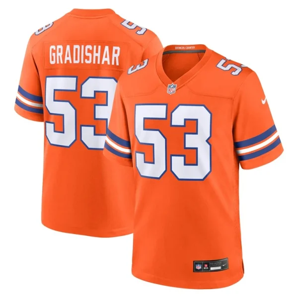 Randy gradishar denver broncos nike mile high collection 1977 throwback retired player game jersey Orange