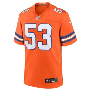 Randy gradishar denver broncos nike mile high collection 1977 throwback retired player game jersey Orange M