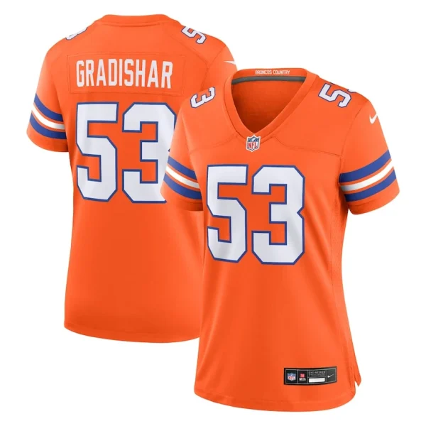 Randy gradishar denver broncos nike womens mile high collection 1977 throwback retired player game jersey Orange