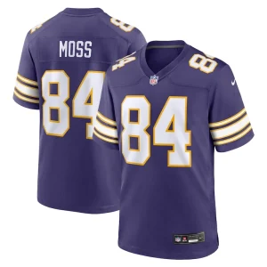 Randy moss minnesota vikings nike classic retired player game jersey Purple