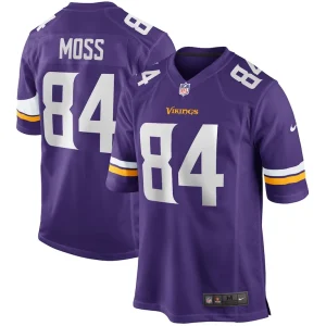Randy moss minnesota vikings nike game retired player jersey Purple