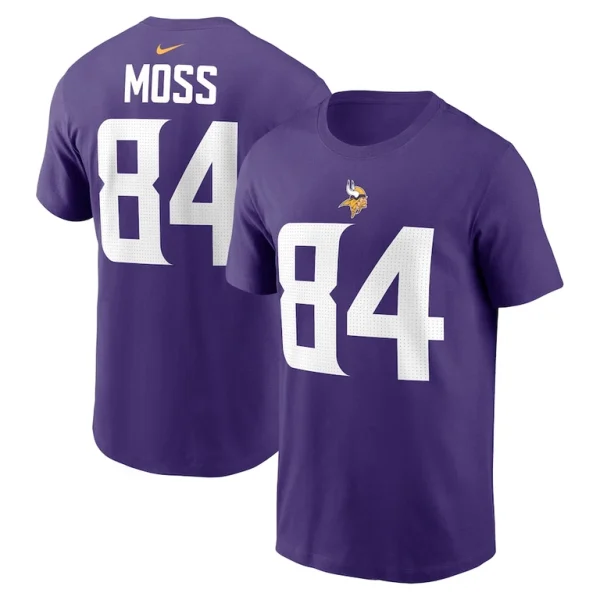 Randy moss minnesota vikings nike retired player name number t shirt Purple