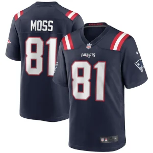 Randy moss new england patriots nike game retired player jersey Navy