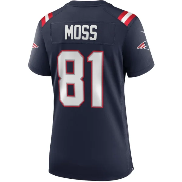 Randy moss new england patriots nike womens game retired player jersey Navy L