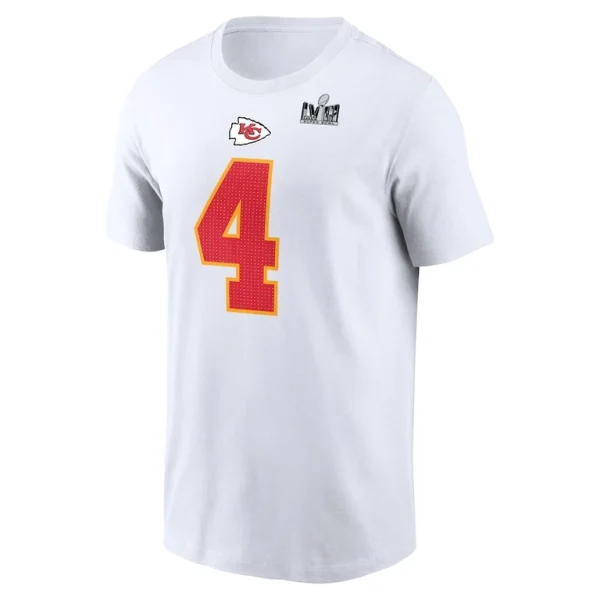 Rashee rice kansas city chiefs nike super bowl lviii patch player name number t shirt White M