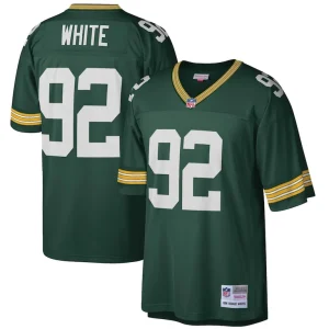 Reggie white green bay packers mitchell ness big tall 1996 retired player replica jersey Green