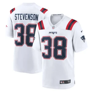 Rhamondre stevenson new england patriots nike game player jersey White