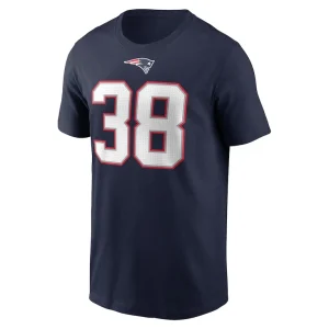 Rhamondre stevenson new england patriots nike player name number t shirt Navy M