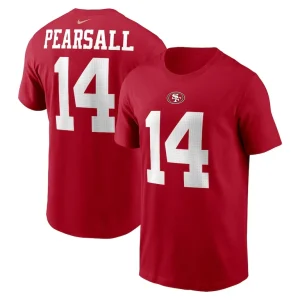 Ricky pearsall san francisco 49ers nike name number t shirt Scarlet