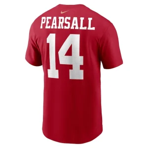Ricky pearsall san francisco 49ers nike name number t shirt Scarlet L