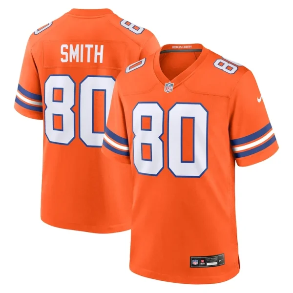Rod smith denver broncos nike mile high collection 1977 throwback retired player game jersey Orange