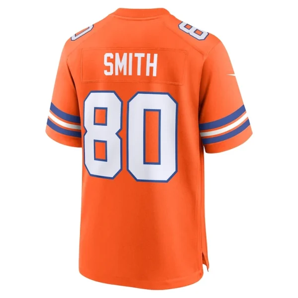 Rod smith denver broncos nike mile high collection 1977 throwback retired player game jersey Orange L