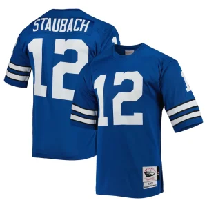 Roger staubach dallas cowboys 1971 mitchell ness authentic throwback retired player jersey Royal