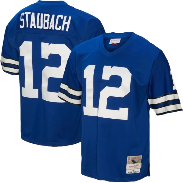Roger staubach dallas cowboys mitchell ness legacy replica jersey Royal