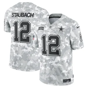 Roger staubach dallas cowboys nike 2024 salute to service retired player limited jersey Arctic camo