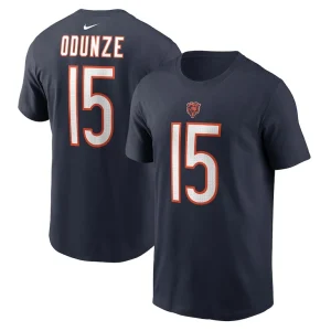 Rome odunze chicago bears nike name number t shirt Navy