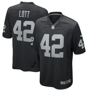 Ronnie lott las vegas raiders nike game retired player jersey Black