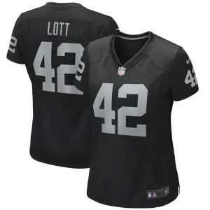 Ronnie lott las vegas raiders nike womens game retired player jersey Black
