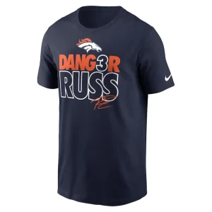 Russell wilson denver broncos nike player graphic t shirt Navy M